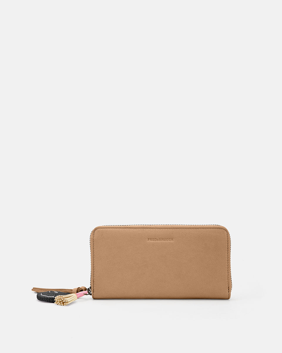 FREDsBRUDER- Accesoires>Damen>Ledergeldbörse>Lederportmonnaie- Take A Smile Wallet- black / OS-milk coffee / OS-chai latte / OS