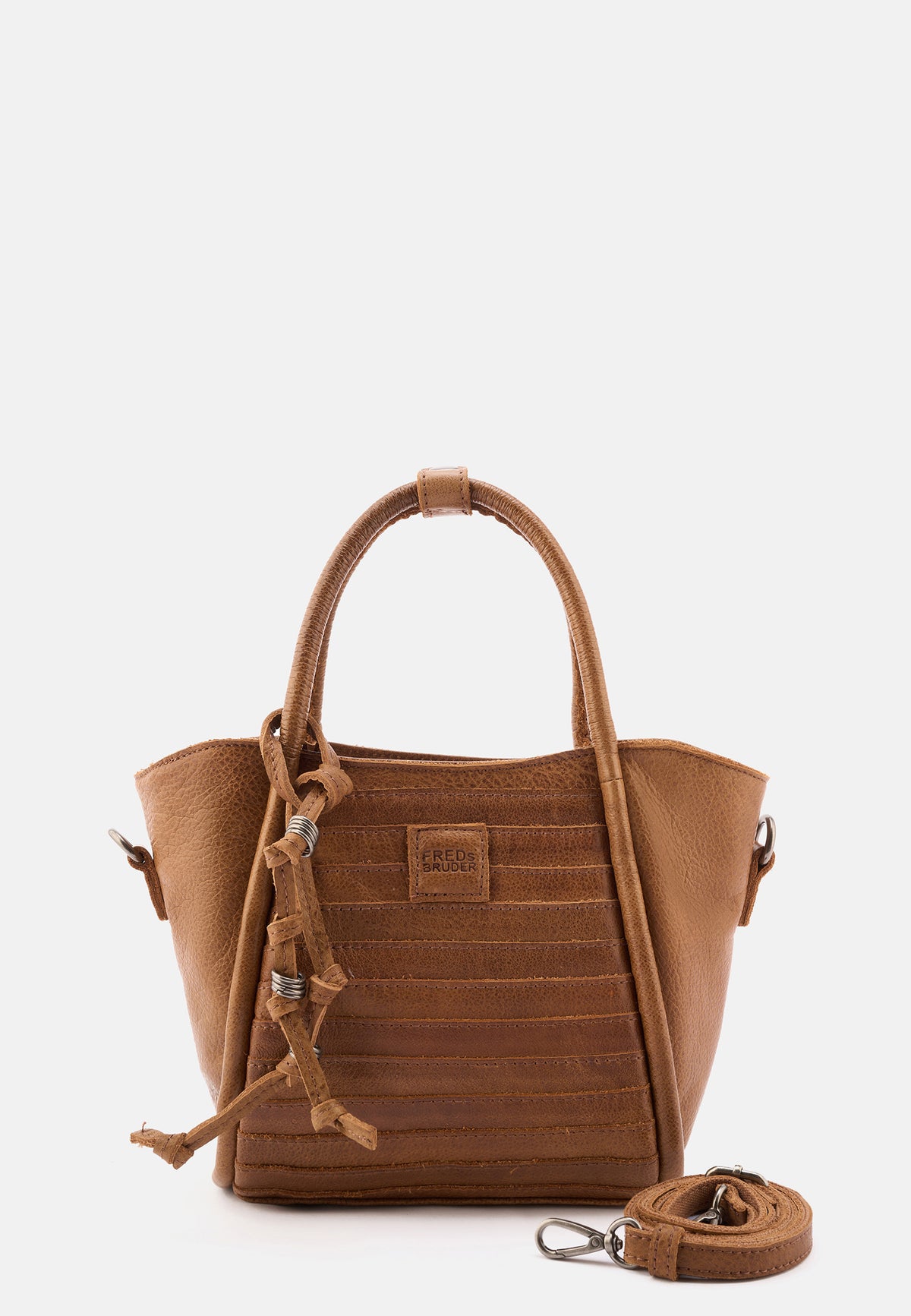 Handtasche/Tote in Hellbraun (Desert Brown) mit kurzem Henkel und Schultergurt