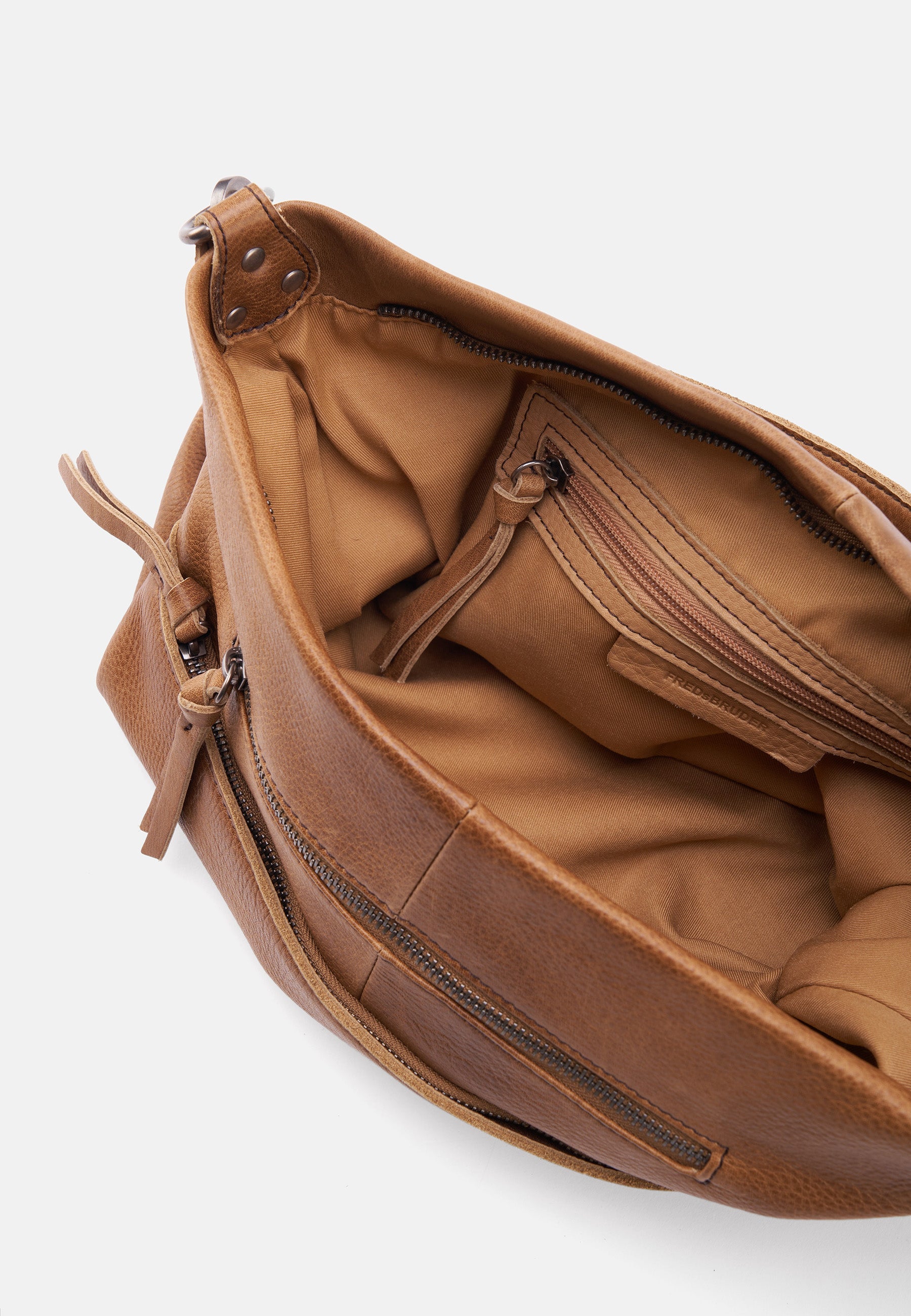 FREDsBRUDER- Handtaschen>Damen>Ledertaschen>Hobo Tasche>Tasche mit Reißverschluss- My Old Friend Hobo With Front Zipper- black / OS-caramel / OS-sky blue / OS