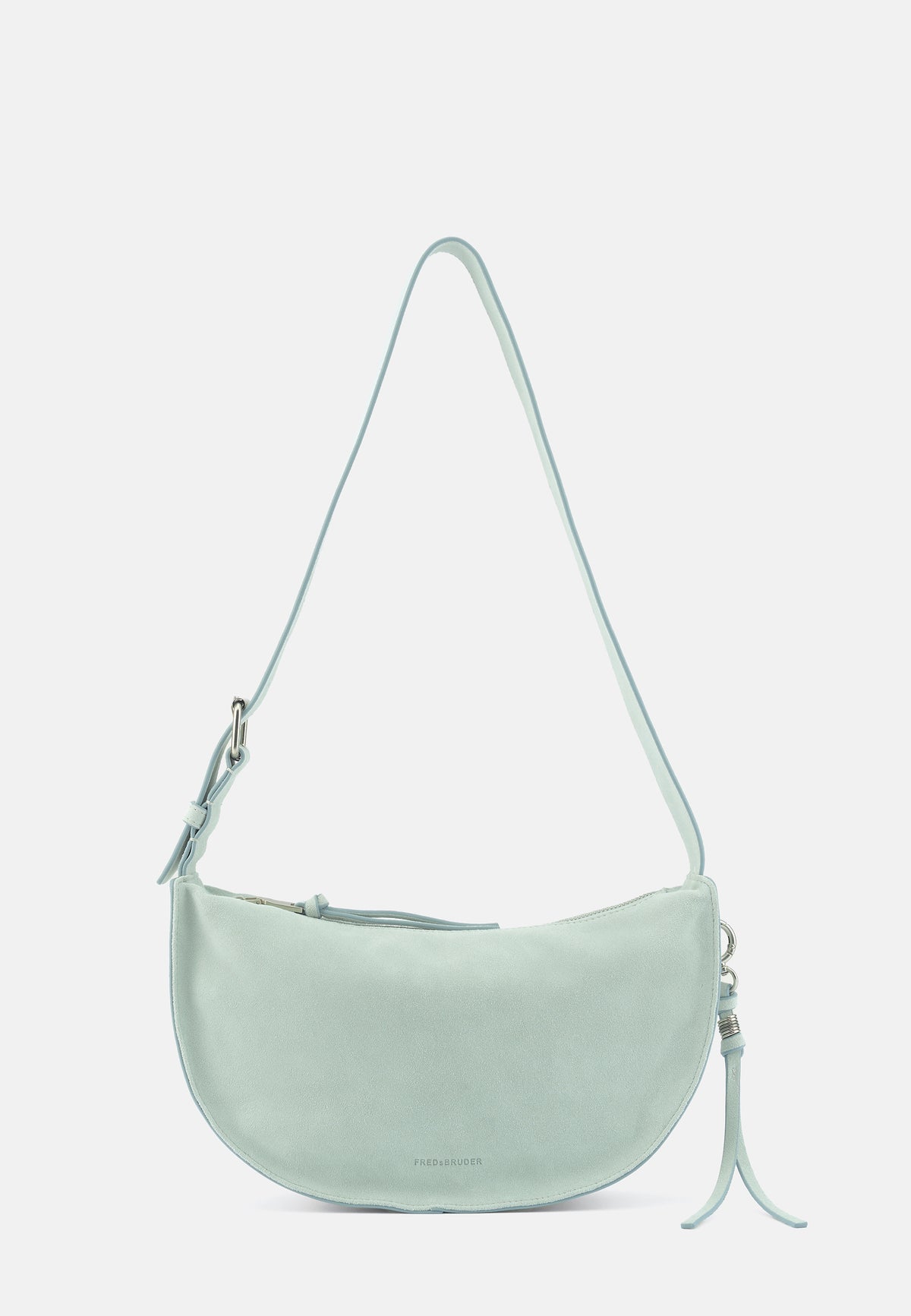Midi-Schultertasche aus Lederoptik in Pastellmint mit kurzem Schultergurt und Reißverschlussfach
