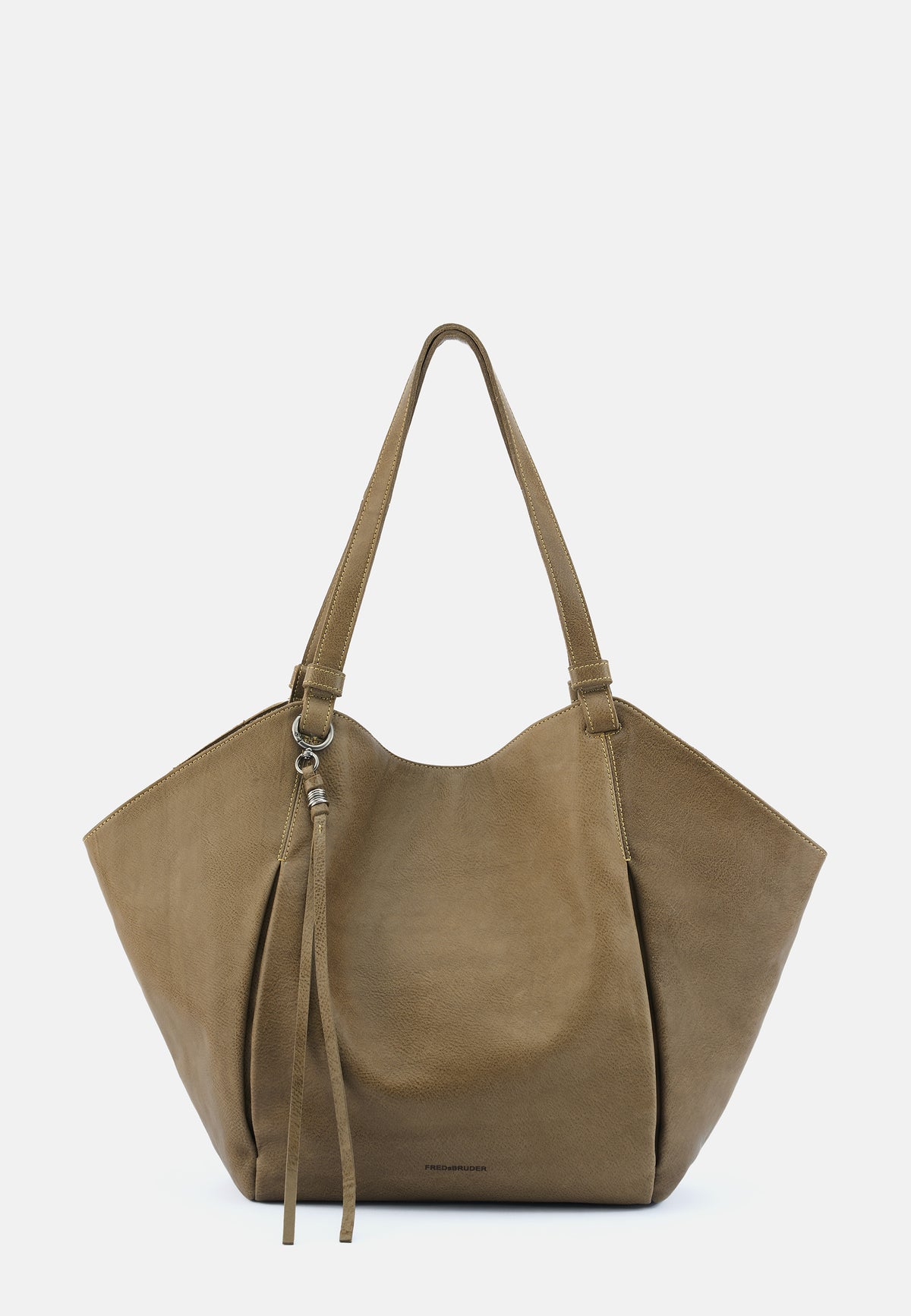 Beiger Tulpen-Shopper mit Schultergurten und Quasten