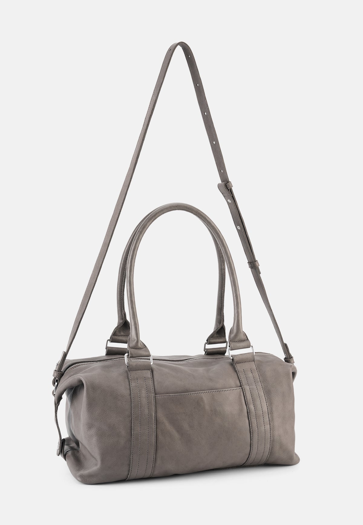 Schultertasche Pocket Play, graue Tasche mit Schultergurt und strukturierten Seitenpartien