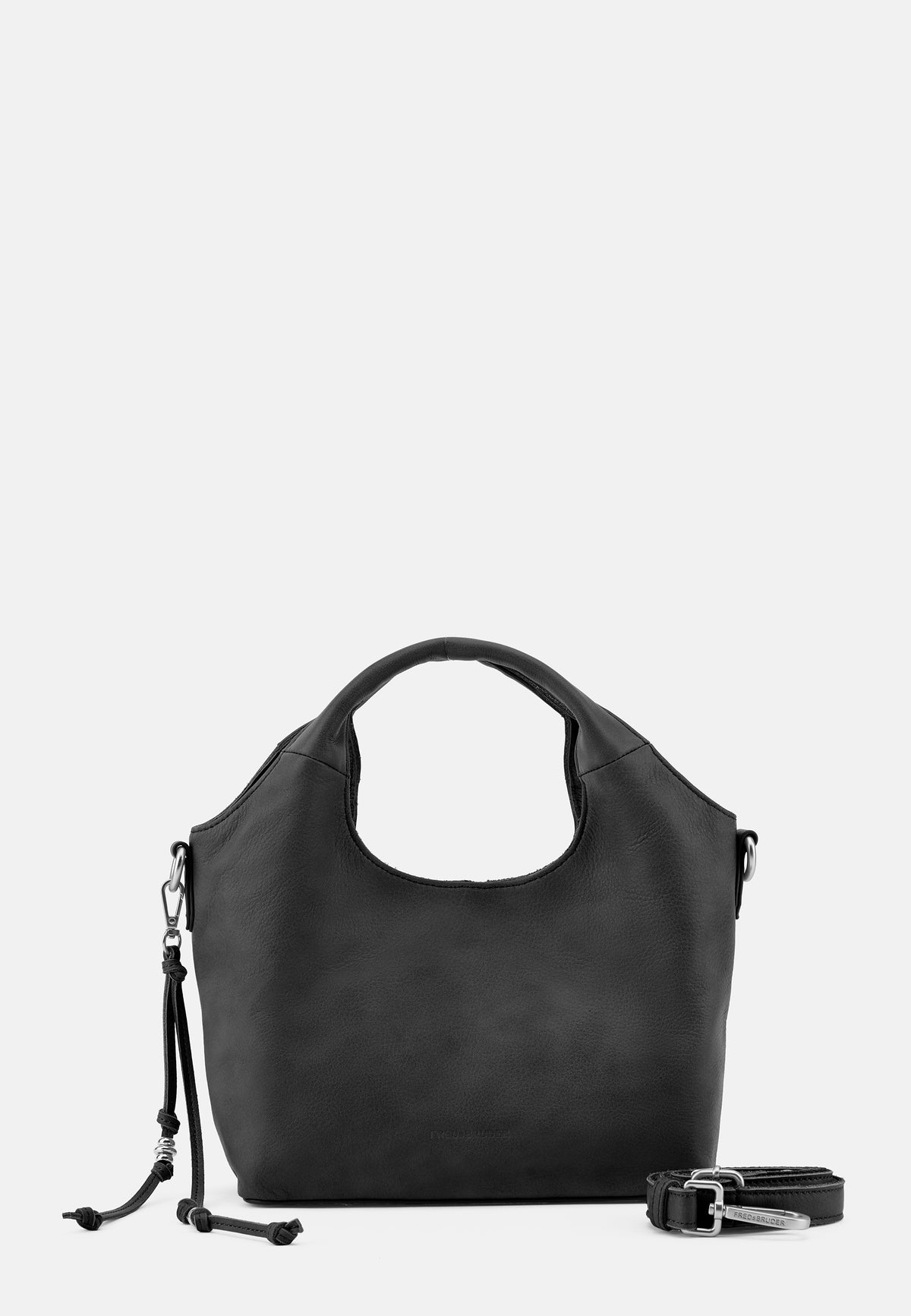 Handtasche (schwarz) mit Henkel, Reißverschluss und abnehmbarem Schultergurt