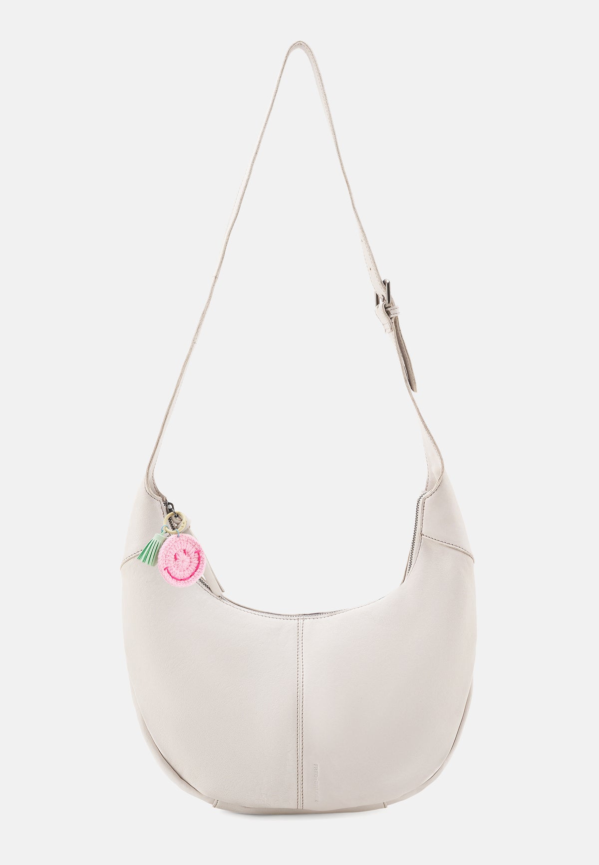 Cremefarbene Hobo-Tasche mit Schultergurt und abgerundetem Hauptfach