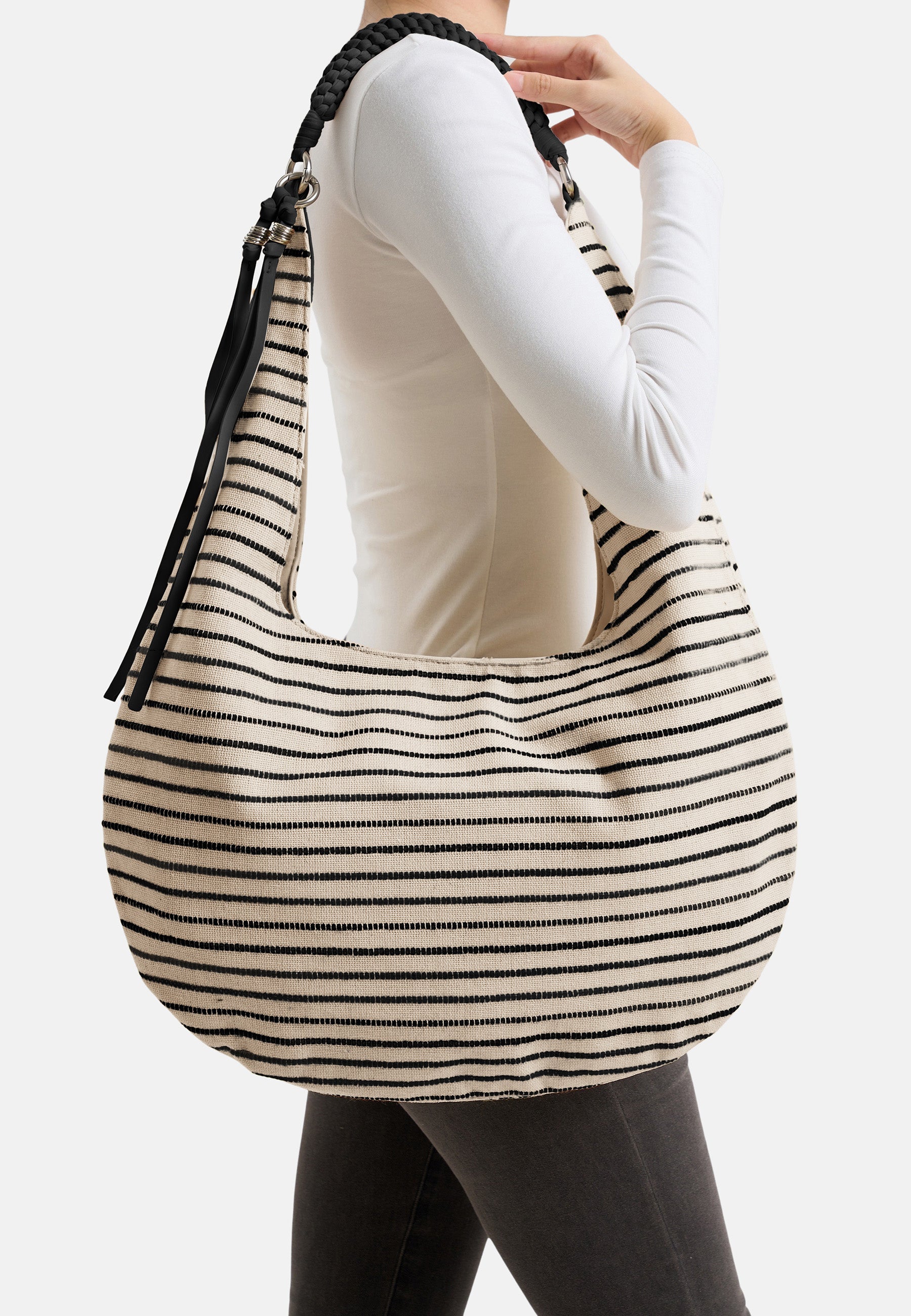 FREDsBRUDER- Handtaschen>Damen>Ledertaschen>Canvastasche>Hobo Taschen- For Lovers Big Hobo Canvas- black / OS
