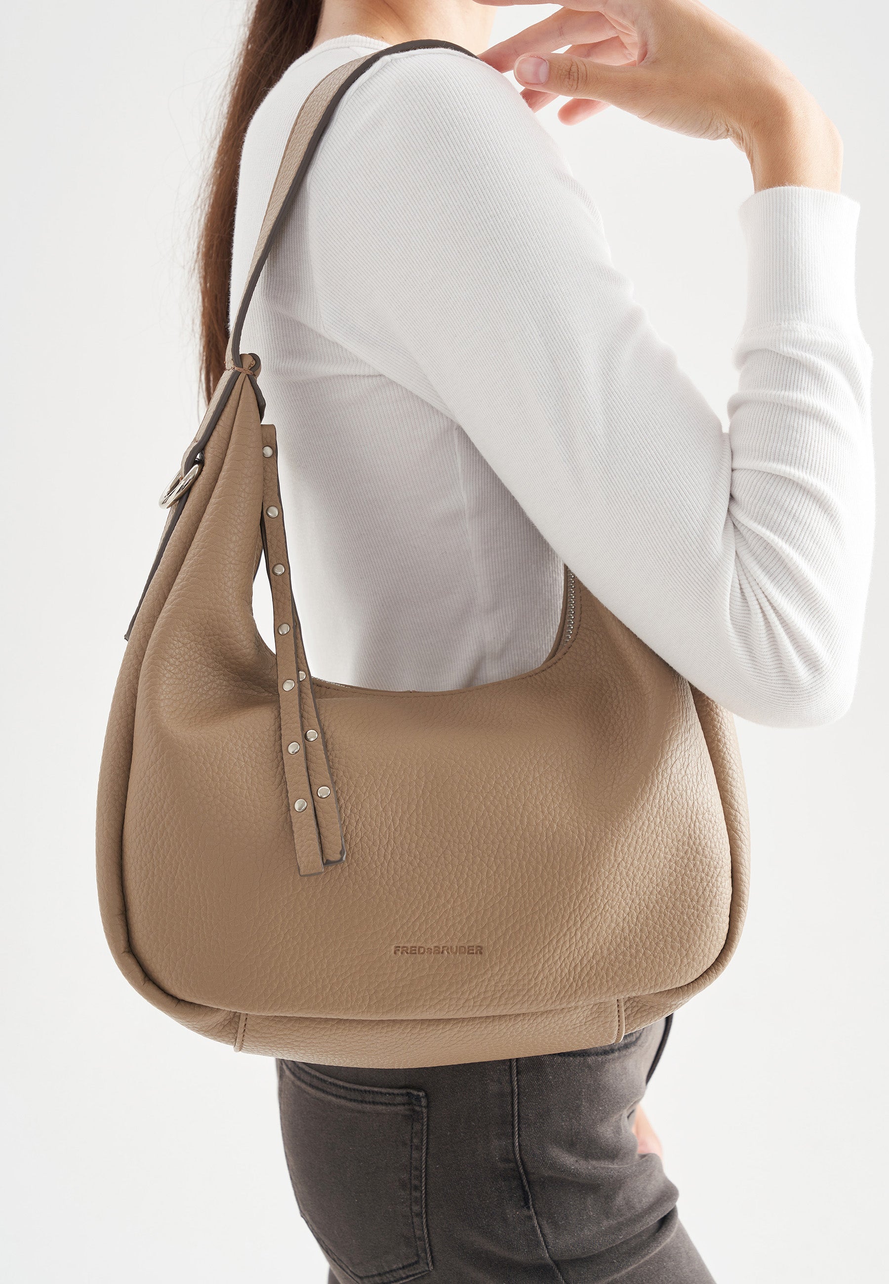 FREDsBRUDER- Handtaschen>Damen>Ledertaschen>Hobo Taschen- Feel Wild Midi Hobo- black / OS-soft toffee / OS-stone / OS